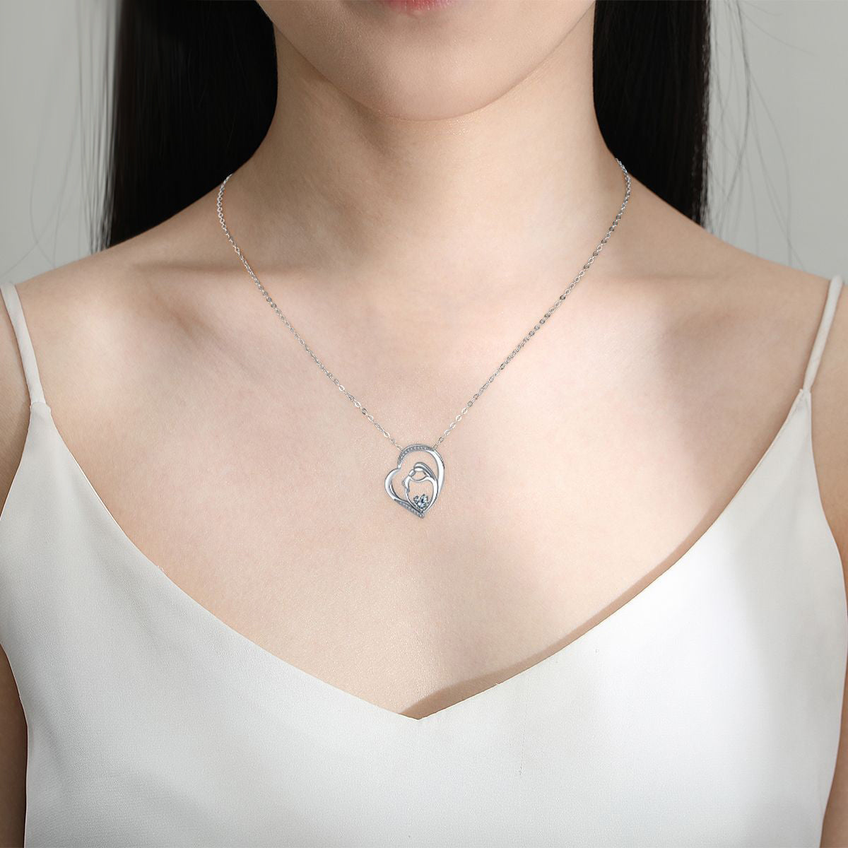 Copper With Silver Plated Heart Pendant Necklace