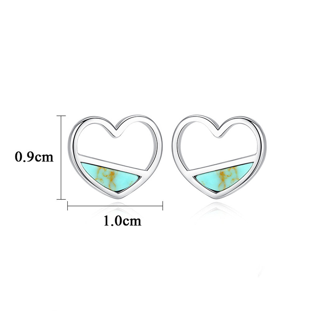 925 Sterling Silver Heart Earrings Fashion Jewelry Gift for Women Girls