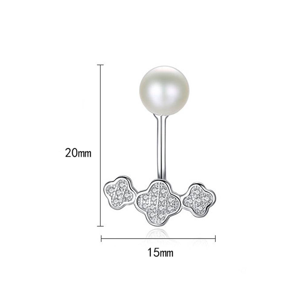 925 Sterling Silver Natural Pearl Drop Earrings Fashion Jewelry Gift for Women Girls