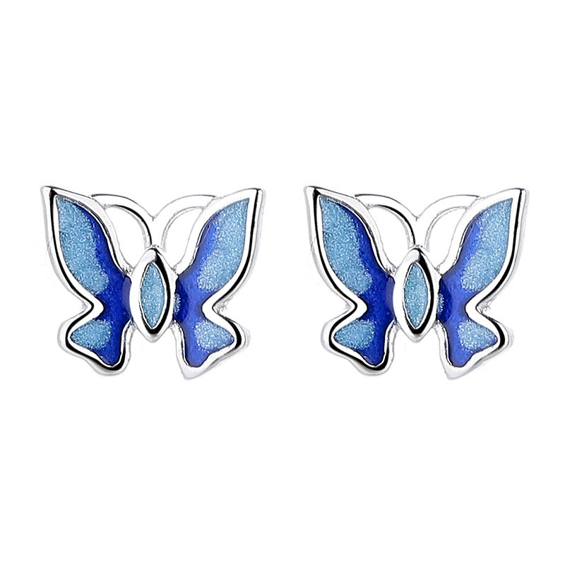 925 Sterling Silver Butterfly Screw Back Stud Earrings