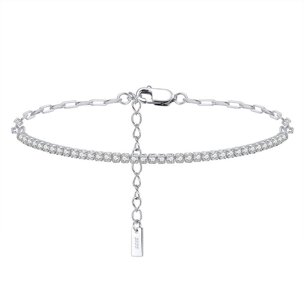 925 Sterling Silver 2mm Tennis Bracelet Extension Chain