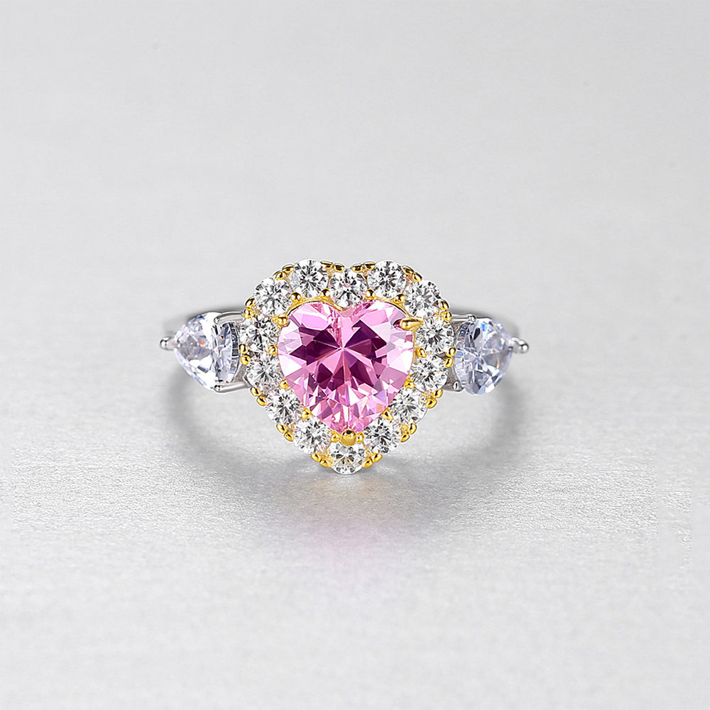 925 Sterling Silver Heart Ring Fashion Jewelry Gift for Women Girls