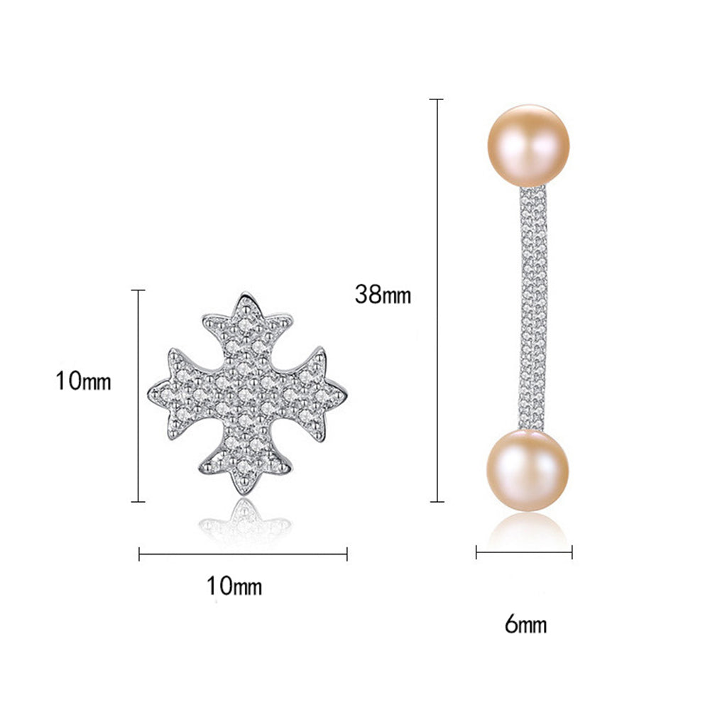 Pendientes colgantes de perla natural de plata de ley 925, joyería de moda, regalo para mujeres y niñas.