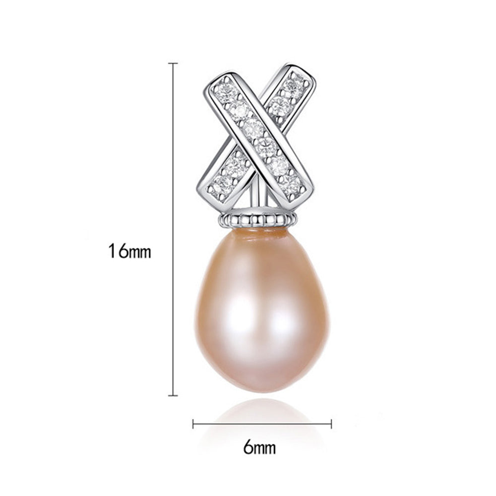 925 Sterling Silver Natural Pearl Drop Earrings Fashion Jewelry Gift for Women Girls