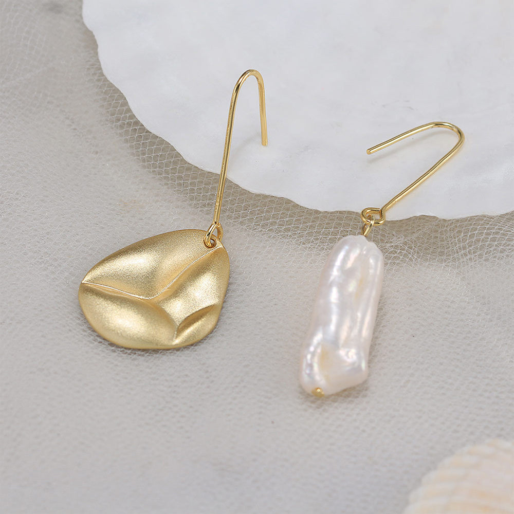 925 Sterling Silver Natural Pearl Earrings Fashion Jewelry Gift for Women Girl