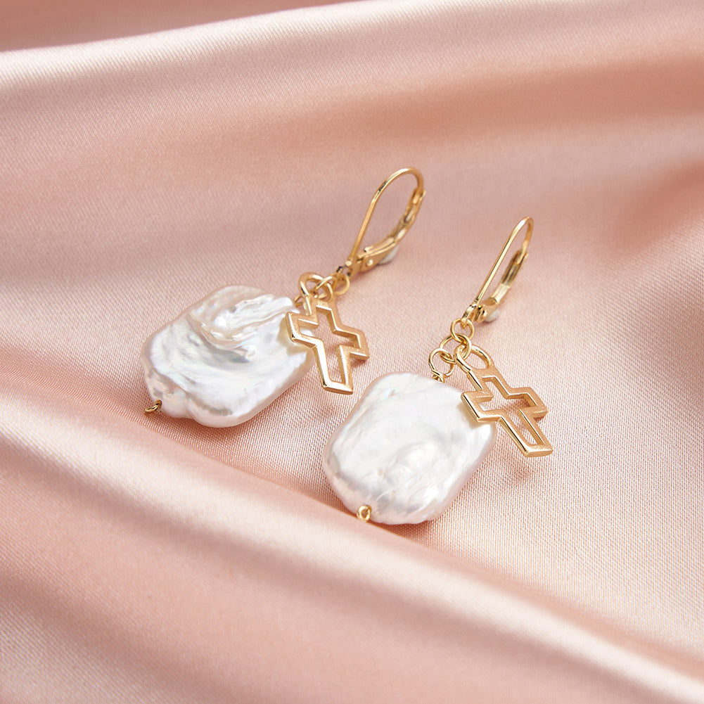 925 Sterling Silver Natural Pearl Earrings Fashion Jewelry Gift for Women Girl