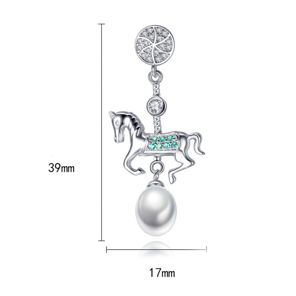 Pendientes largos de perla natural en plata de ley 925, joyería de moda, regalo para mujeres y niñas.