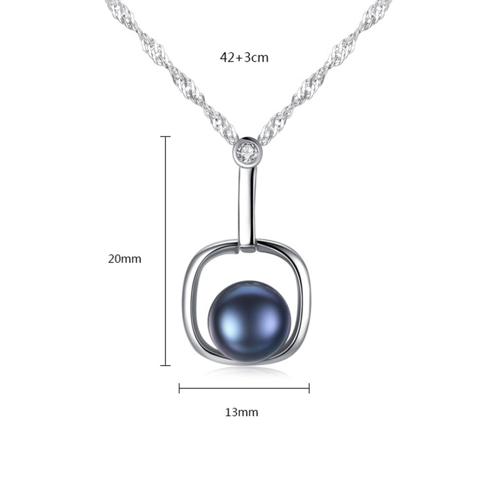 925 Sterling Silver Natural Pearl Drop Necklace Fashion Jewelry Gift for Women Girls