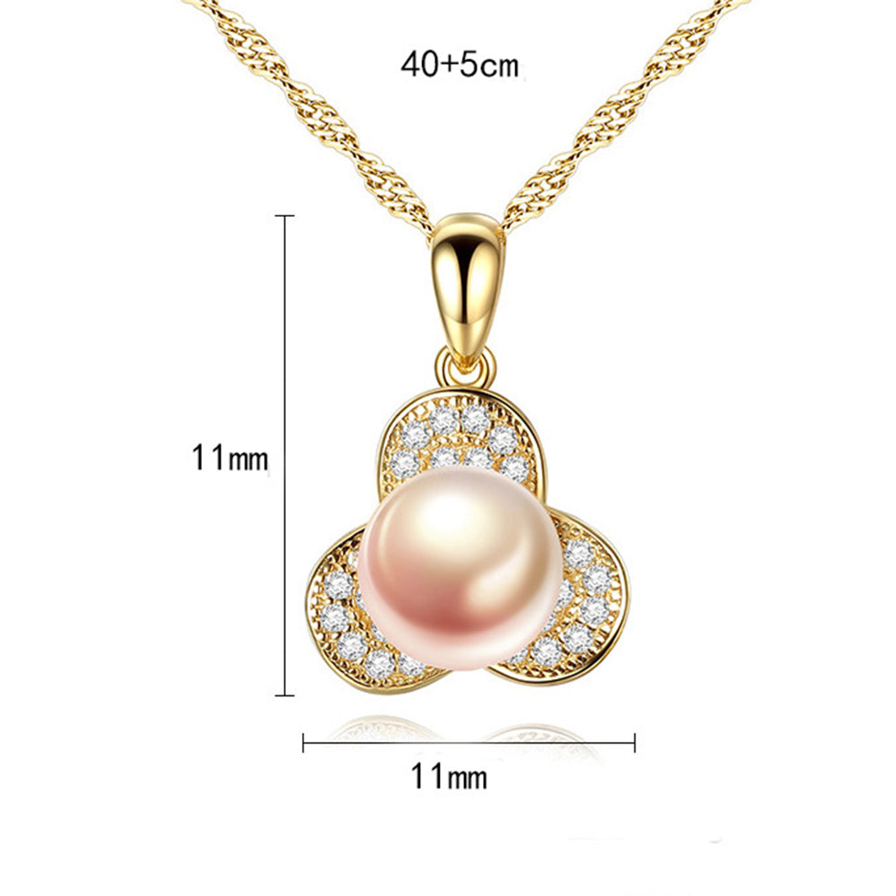 925 Sterling Silver Natural Pearl Drop Necklace Fashion Jewelry Gift for Women Girls