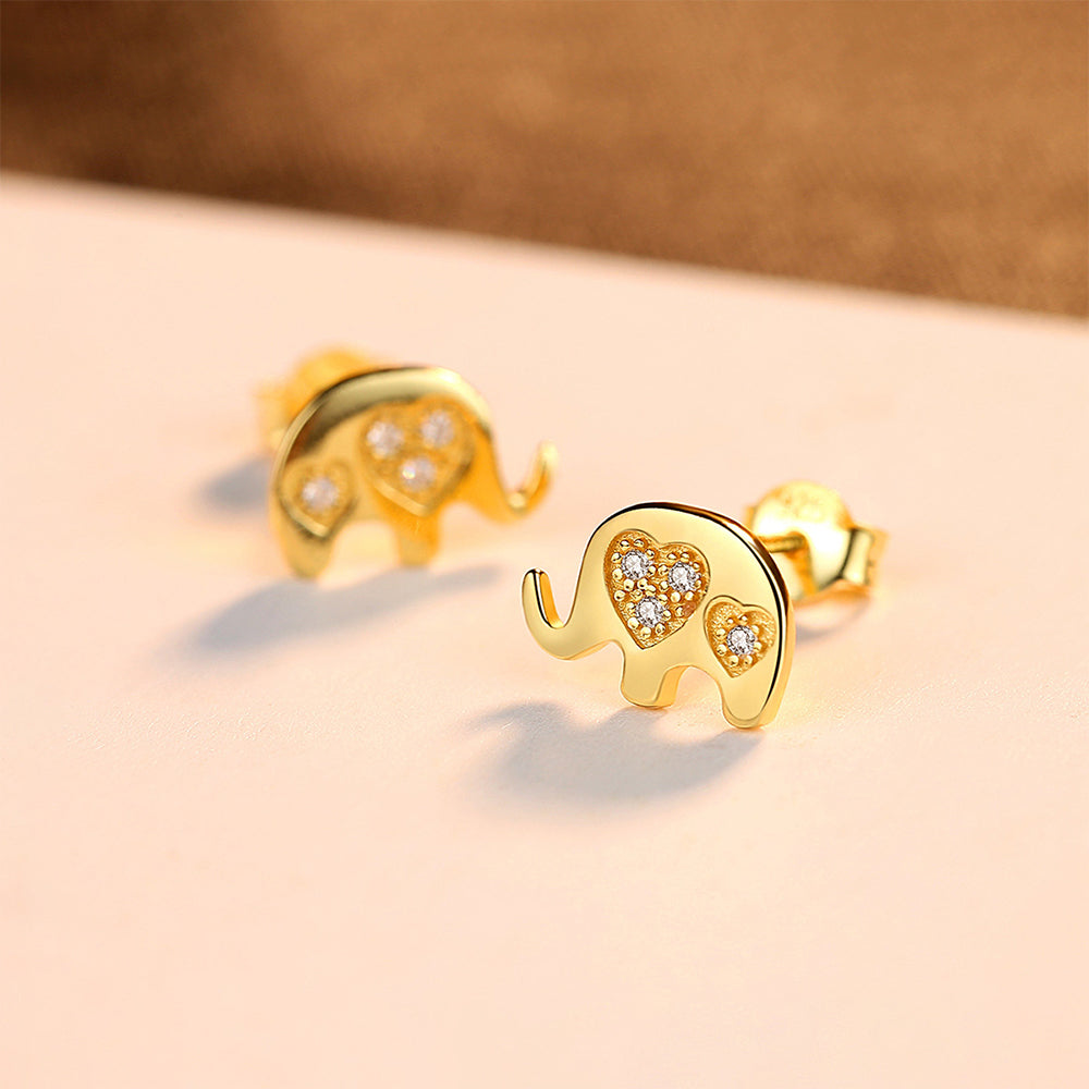 925 Sterling Silver Elephant Earrings Fashion Jewelry Gift for Women Girls