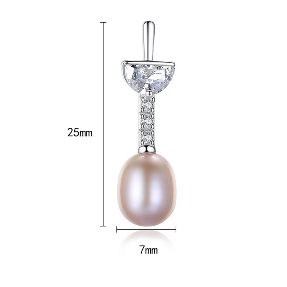 925 Sterling Silver Natural Pearl Drop Earrings Fashion Jewelry Gift for Women Girls