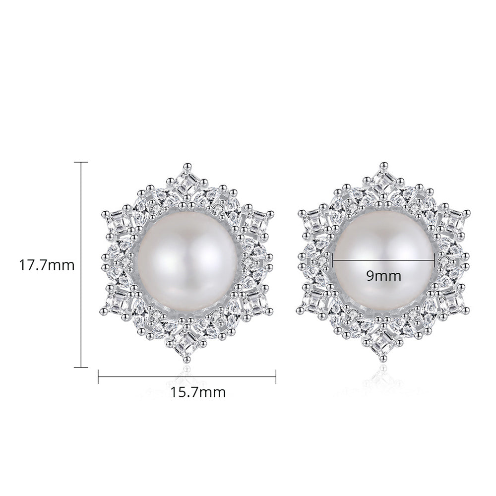 925 Sterling Silver Natural Pearl Drop Earrings Fashion Jewelry Gift for Women Girls