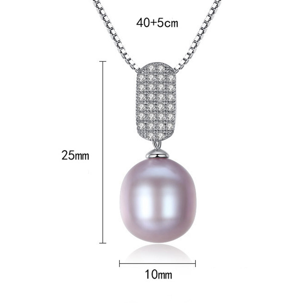 925 Sterling Silver Natural Pearl Drop Necklace Fashion Jewelry Gift for Women Girls