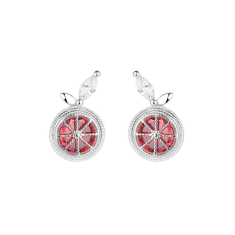 925 Sterling Silver Fruit Screw Back Stud Earrings