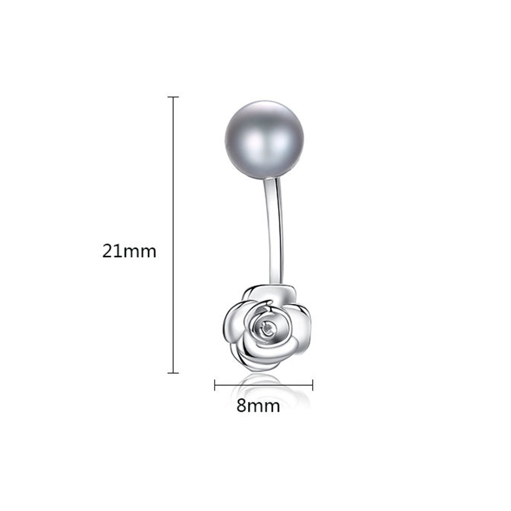 925 Sterling Silver Natural Pearl Long Drop Earrings Fashion Jewelry Gift for Women Girls