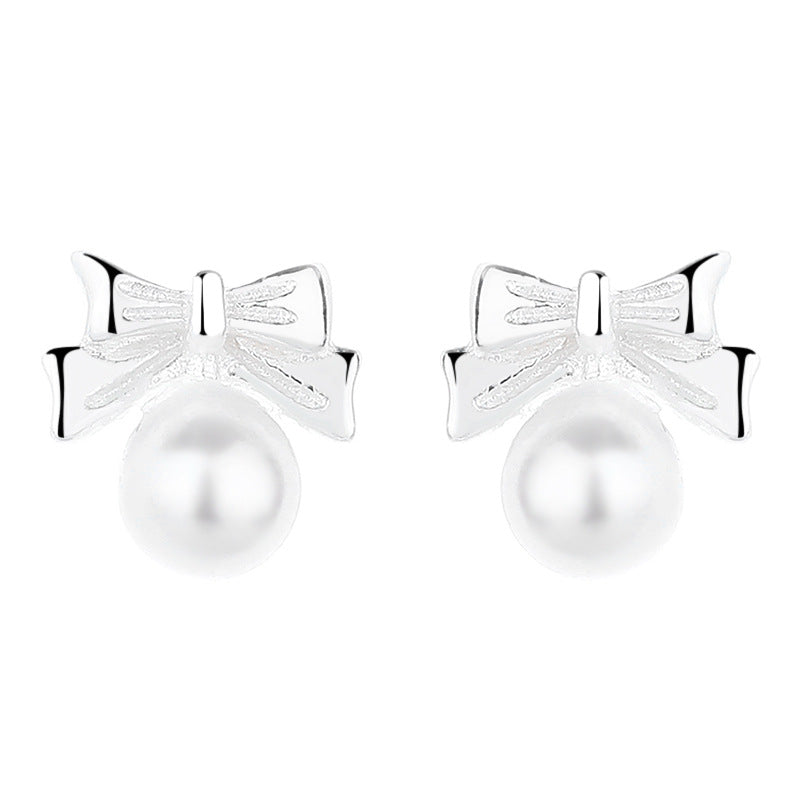 925 Sterling Silver Pearl Screw Back Stud Earrings