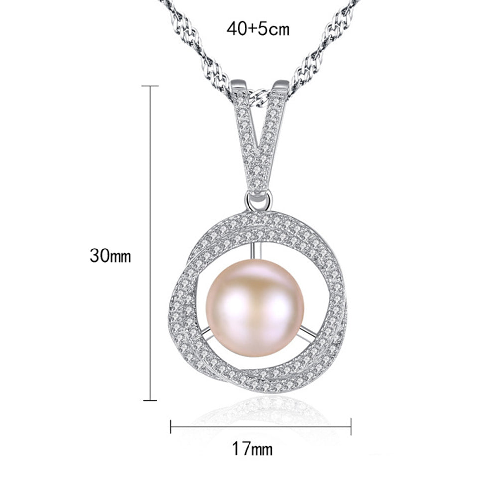 925 Sterling Silver Natural Pearl Drop Necklace Fashion Jewelry Gift for Women Girls