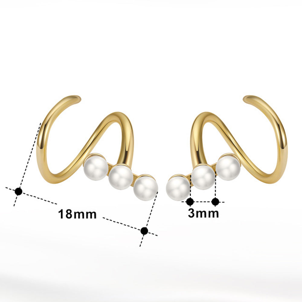 925 Sterling Silver Natural Pearl Earrings Fashion Jewelry Gift for Women Girl