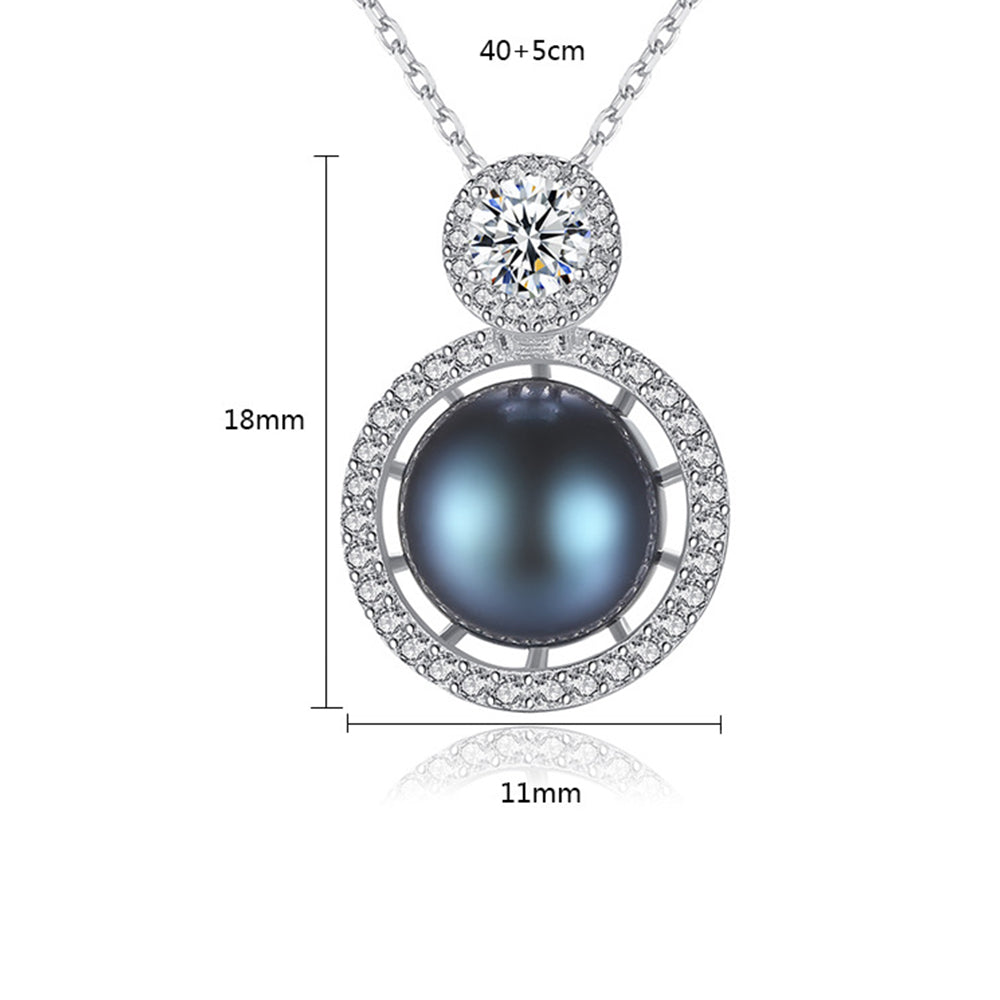 925 Sterling Silver Natural Pearl Drop Necklace Fashion Jewelry Gift for Women Girls