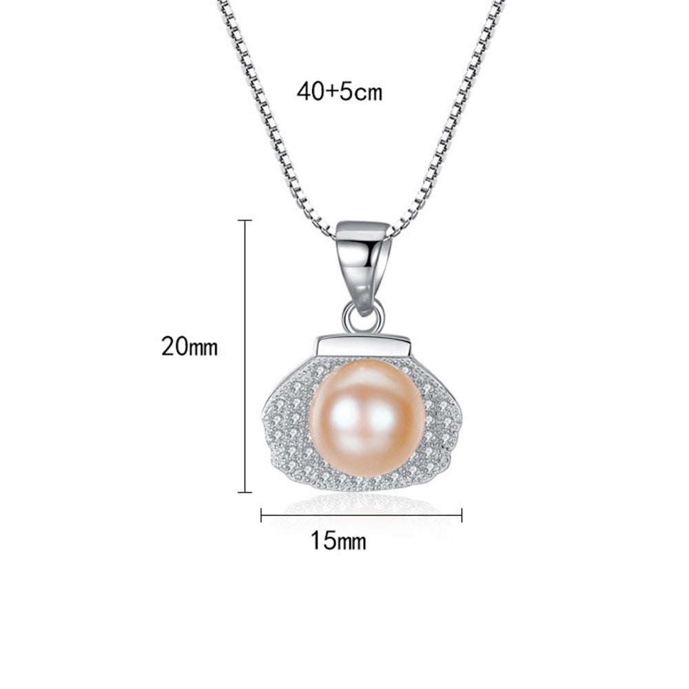 925 Sterling Silver Natural Pearl Drop Necklace Fashion Jewelry Gift for Women Girls