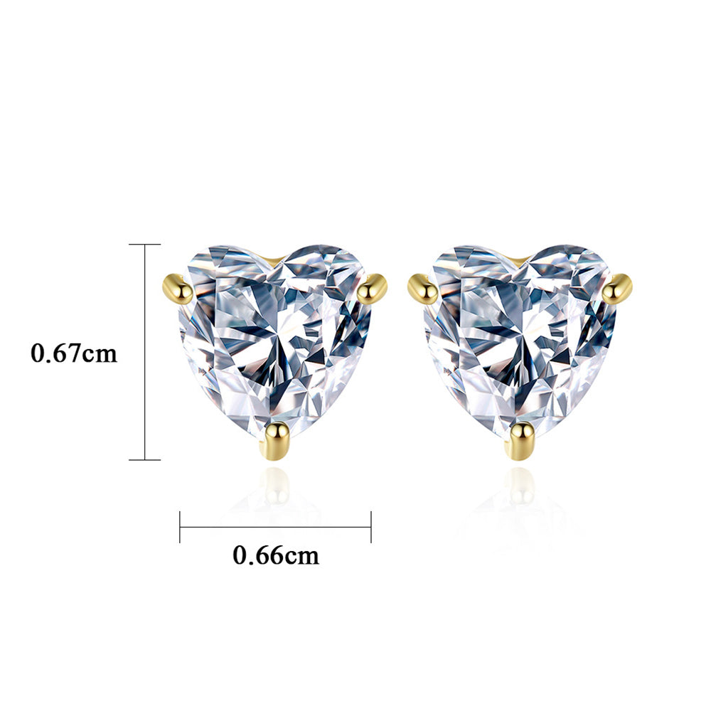 925 Sterling Silver Heart Earrings Fashion Jewelry Gift for Women Girls