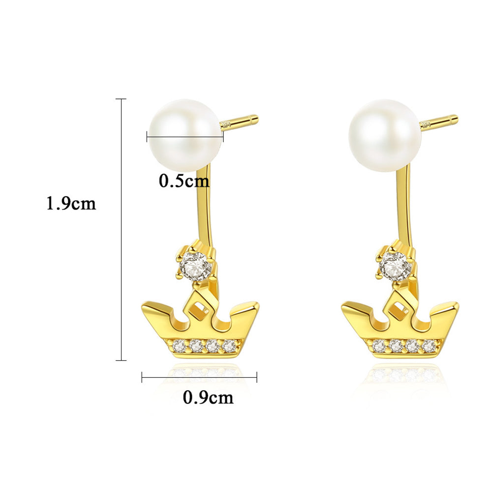 925 Sterling Silver Natural Pearl Drop Earrings Fashion Jewelry Gift for Women Girls