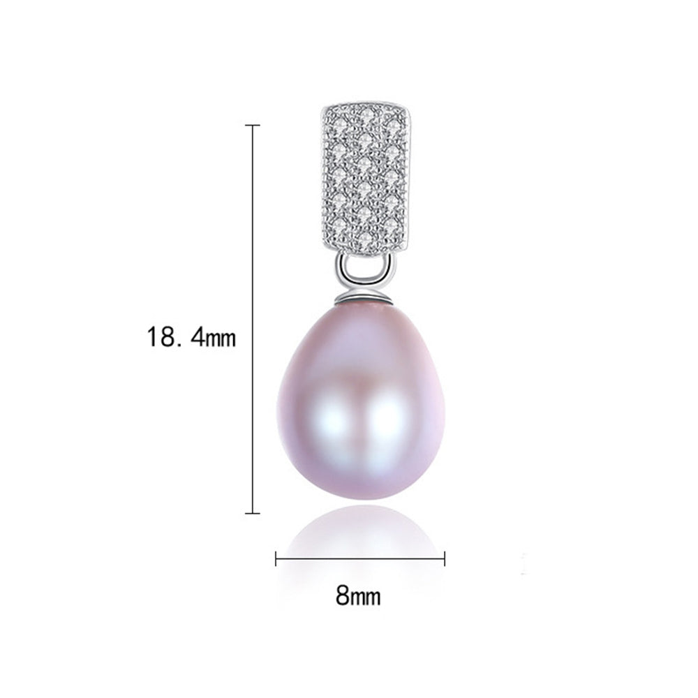 925 Sterling Silver Natural Pearl Drop Earrings Fashion Jewelry Gift for Women Girls