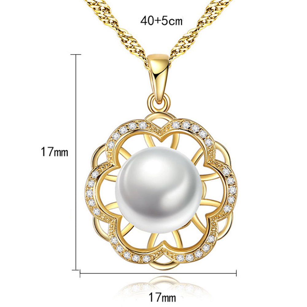 925 Sterling Silver Natural Pearl Drop Necklace Fashion Jewelry Gift for Women Girls