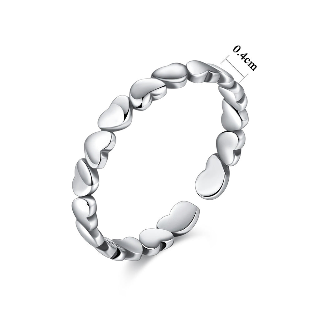 925 Sterling Silver Heart Ring Fashion Jewelry Gift for Women Girls