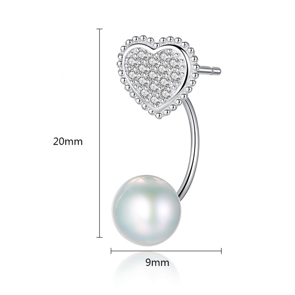 925 Sterling Silver Natural Pearl Long Drop Earrings Fashion Jewelry Gift for Women Girls