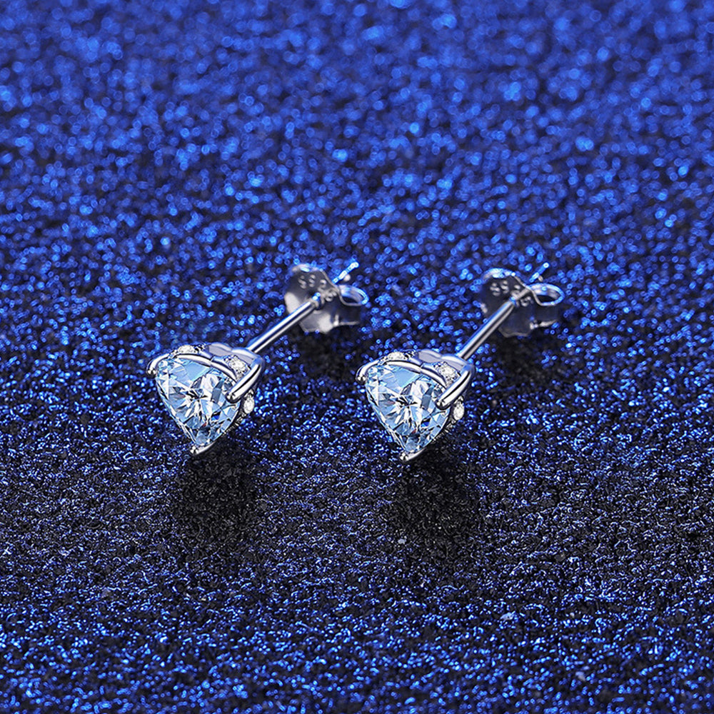 925 Sterling Silver Heart Earrings Fashion Jewelry Gift for Women Girls