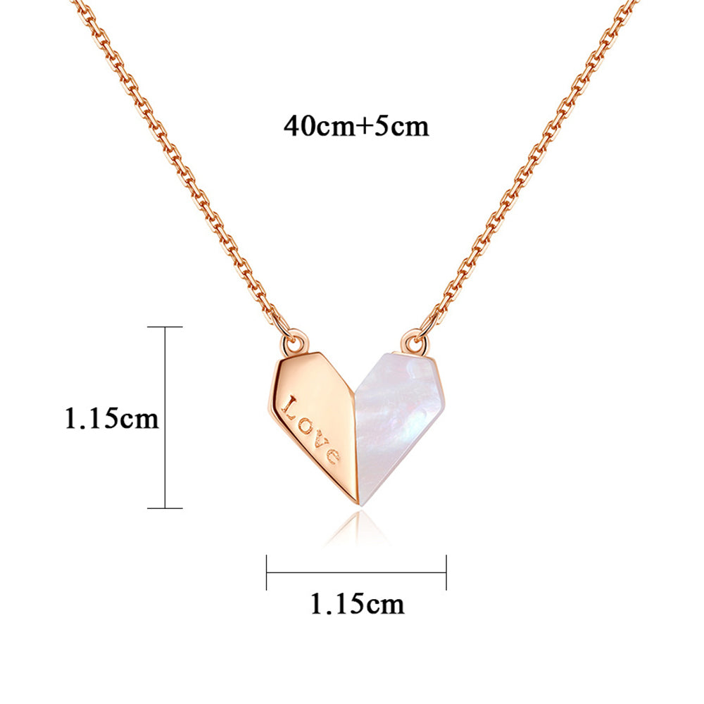 925 Sterling Silver Heart Necklace Fashion Jewelry Gift for Women Girls