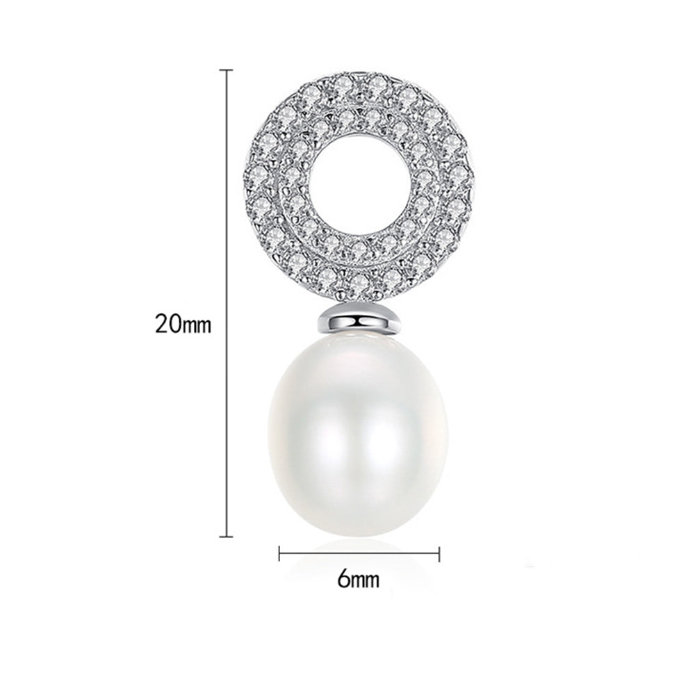 925 Sterling Silver Natural Pearl Drop Earrings Fashion Jewelry Gift for Women Girls