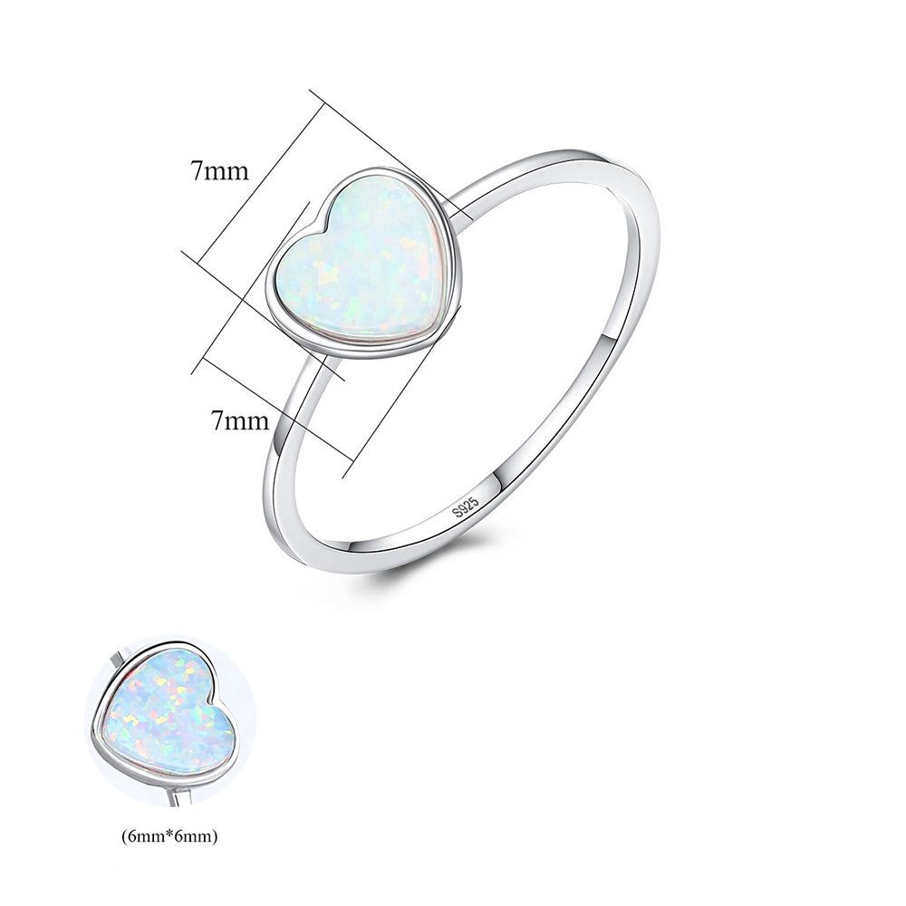 925 Sterling Silver Heart Ring Fashion Jewelry Gift for Women Girls