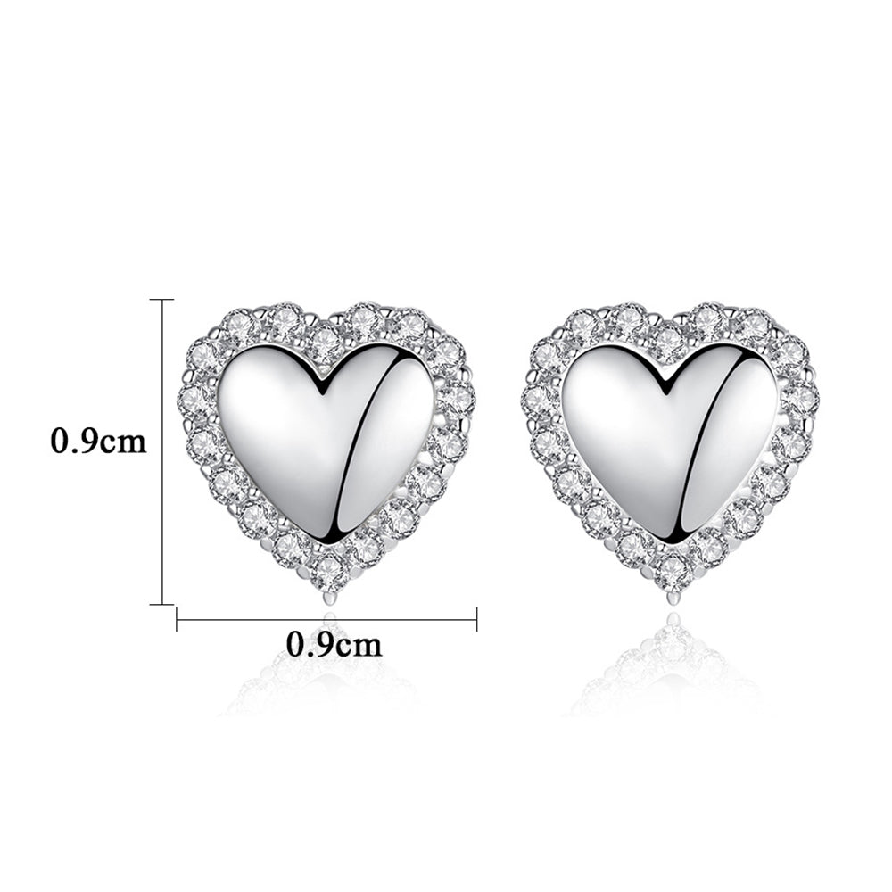 925 Sterling Silver Heart Earrings Fashion Jewelry Gift for Women Girls
