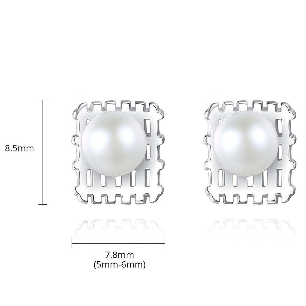 925 Sterling Silver Natural Pearl Drop Earrings Fashion Jewelry Gift for Women Girls