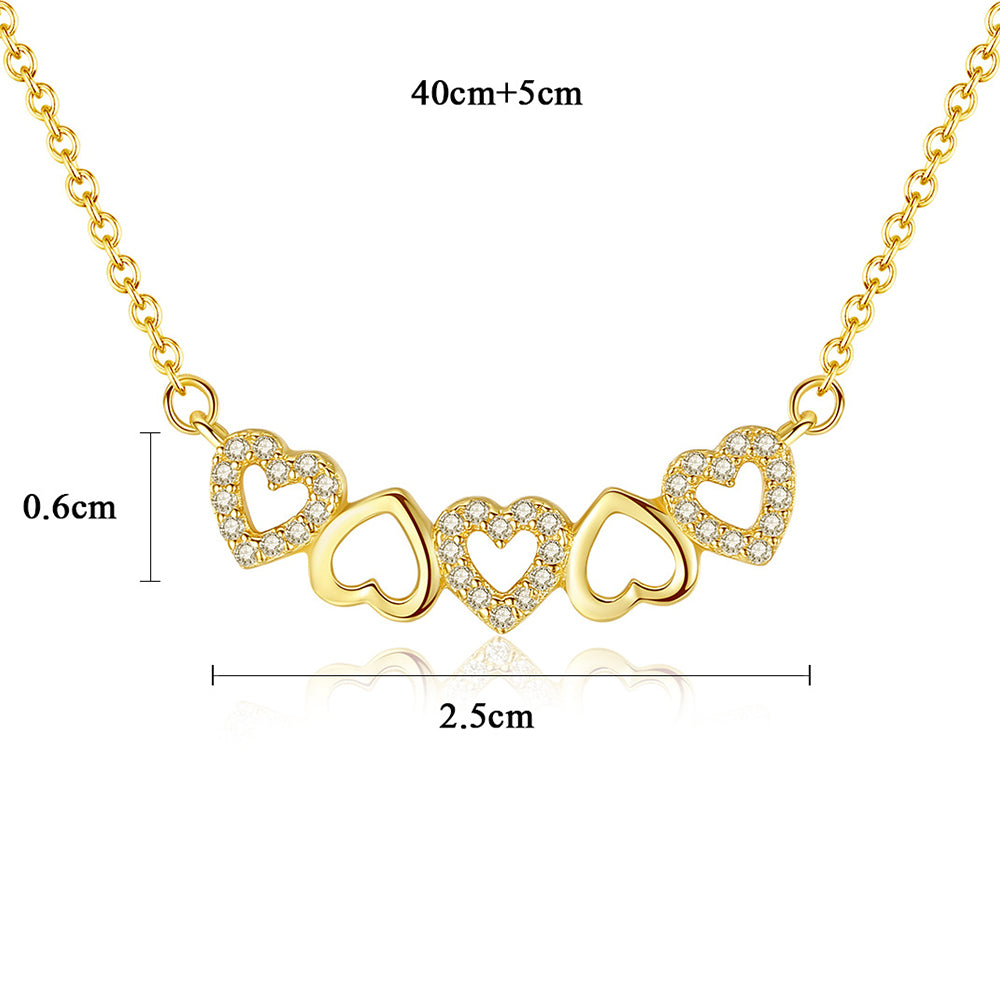 925 Sterling Silver Heart Necklace Fashion Jewelry Gift for Women Girls