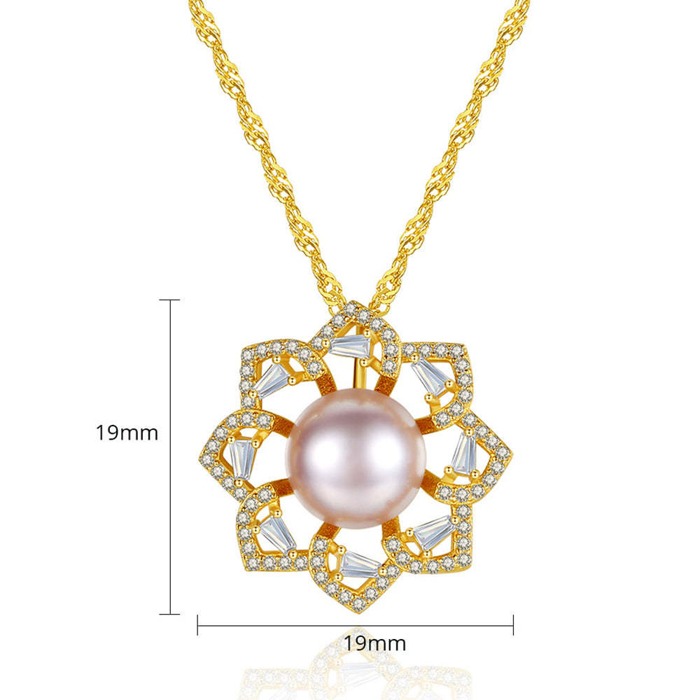 925 Sterling Silver Natural Pearl Drop Necklace Fashion Jewelry Gift for Women Girls