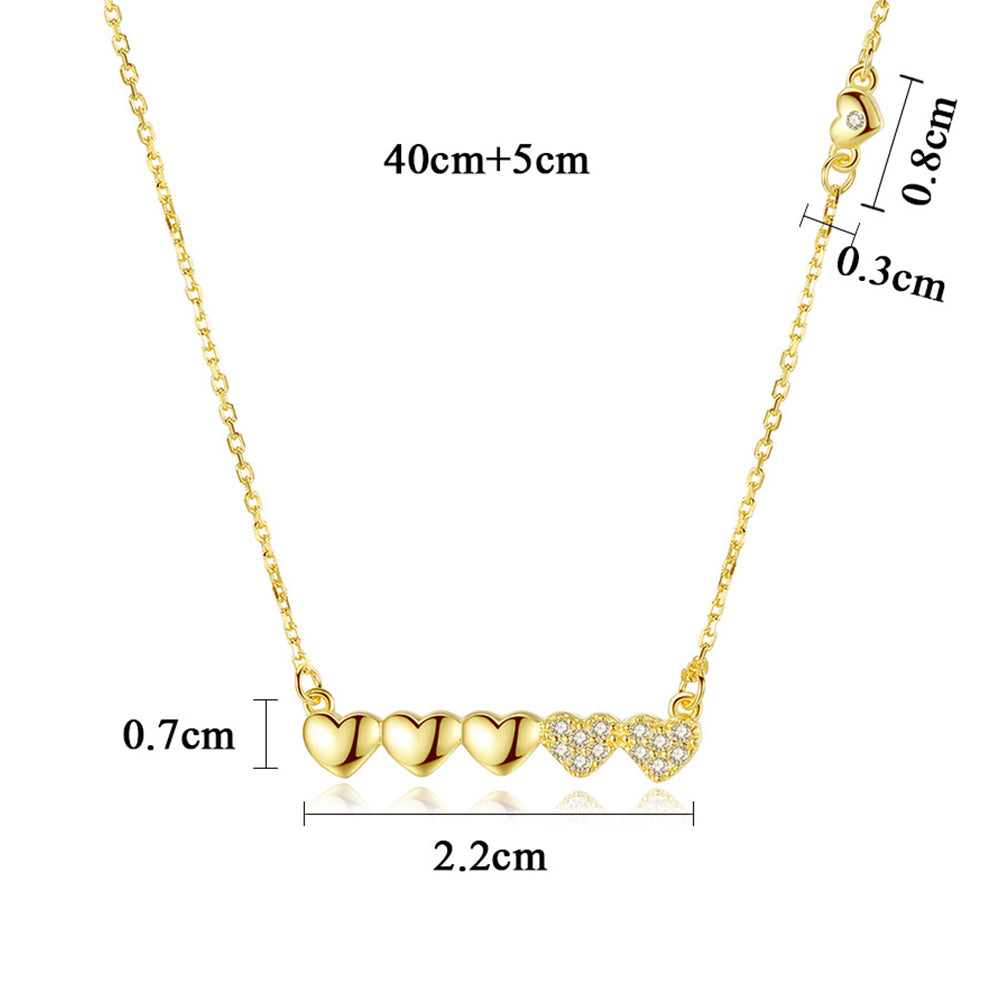 925 Sterling Silver Heart Necklace Fashion Jewelry Gift for Women Girls