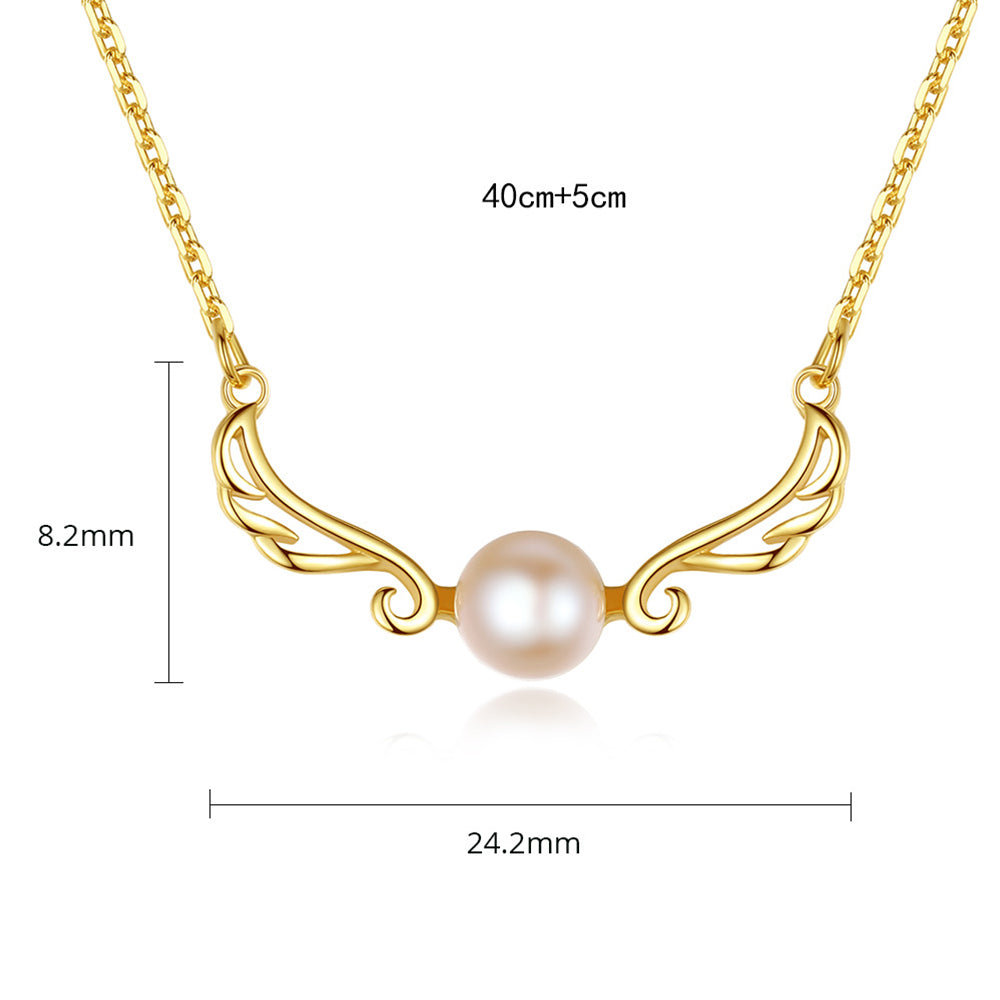 925 Sterling Silver Natural Pearl Drop Necklace Fashion Jewelry Gift for Women Girls