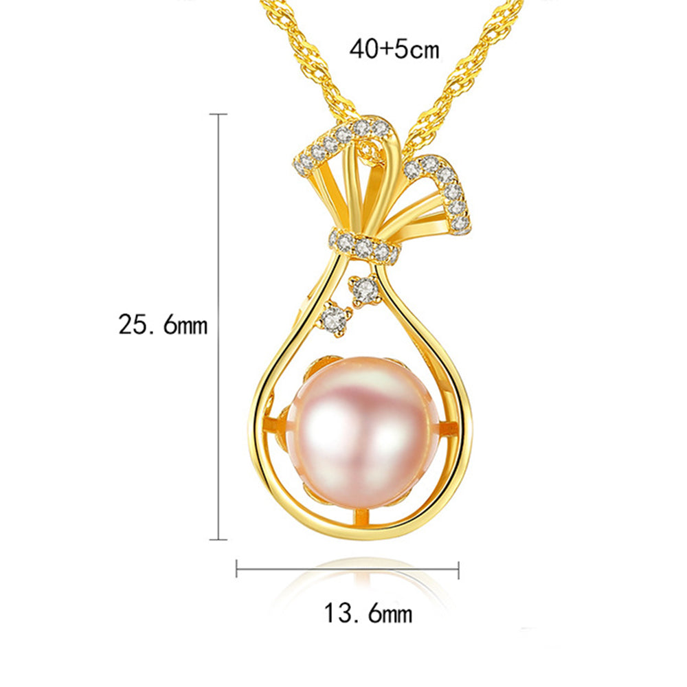 925 Sterling Silver Natural Pearl Drop Necklace Fashion Jewelry Gift for Women Girls