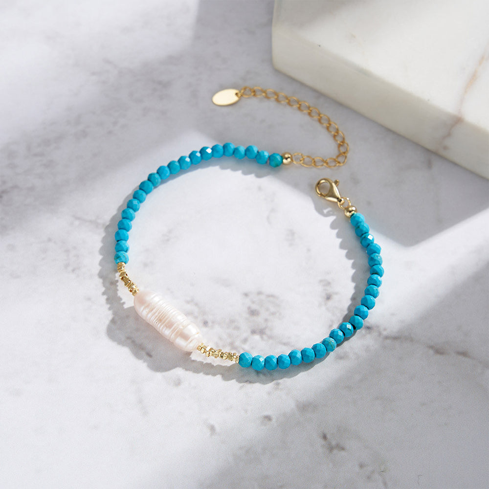 925 Sterling Silver Pearl Bracelet Fashion Jewelry Gift for Women Girls