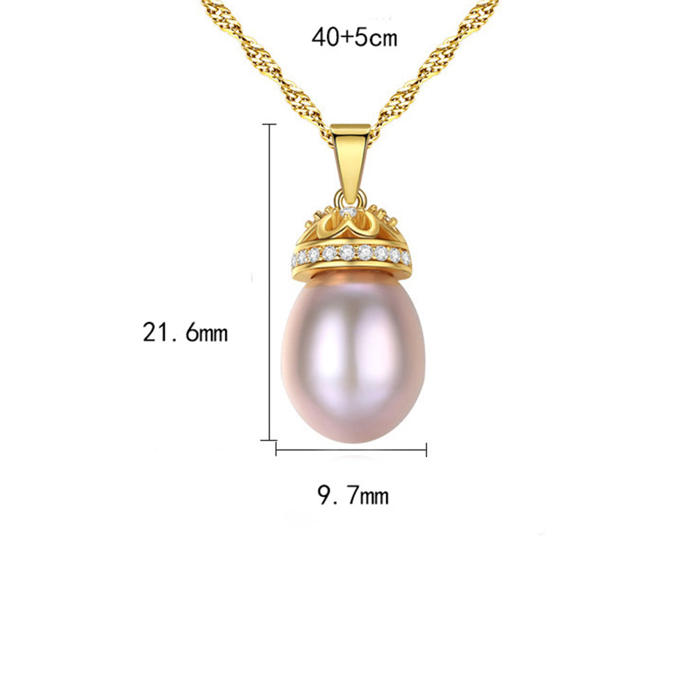 925 Sterling Silver Natural Pearl Drop Necklace Fashion Jewelry Gift for Women Girls