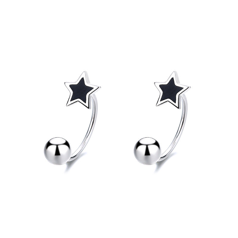 925 Sterling Silver Star Screw Back Stud Earrings