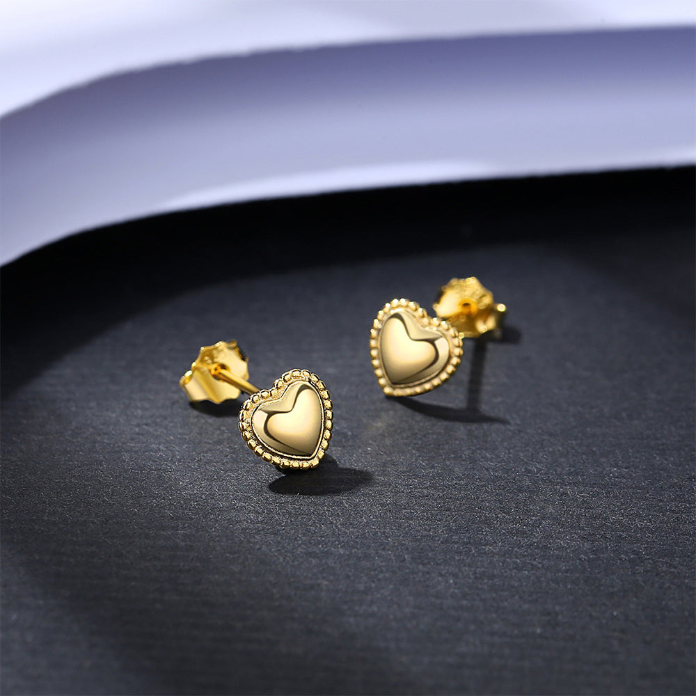 925 Sterling Silver Heart Earrings Fashion Jewelry Gift for Women Girls