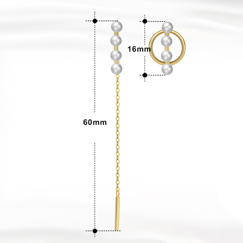 925 Sterling Silver Natural Pearl Earrings Fashion Jewelry Gift for Women Girl