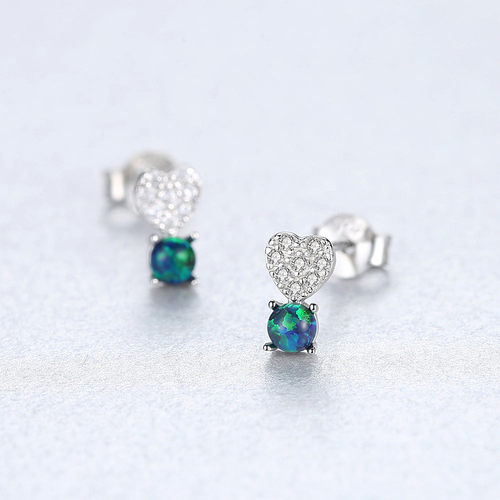 925 Sterling Silver Heart Earrings Fashion Jewelry Gift for Women Girls