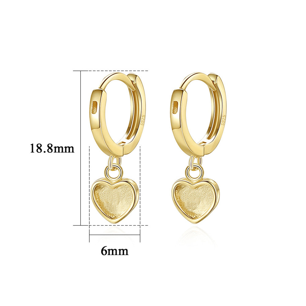 925 Sterling Silver Heart Earrings Fashion Jewelry Gift for Women Girls