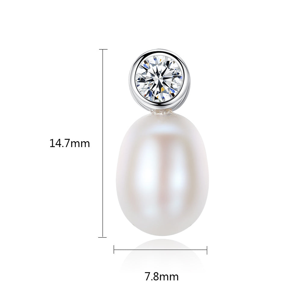 Pendientes colgantes de perla natural de plata de ley 925, joyería de moda, regalo para mujeres y niñas.