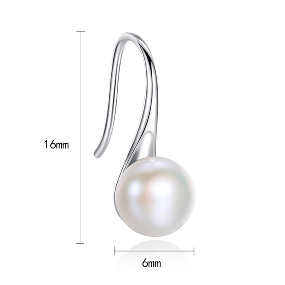 925 Sterling Silver Natural Pearl Drop Earrings Fashion Jewelry Gift for Women Girls